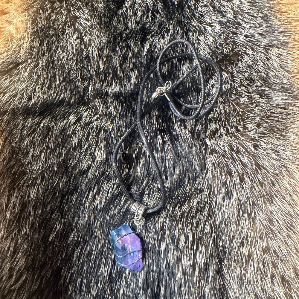 Blue and Purple Crystal Pendant Necklace